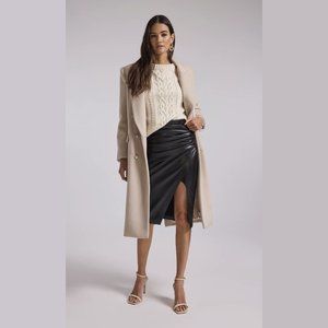 NEW Generation Love Size XXL, Women's Andie Long Wool Coat - Biscuit/ Silver